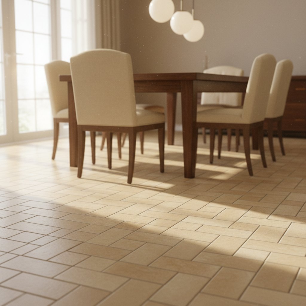 Porcelain tile installation in commercial space